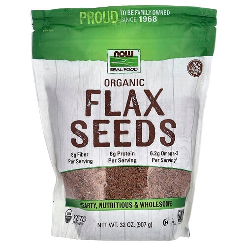 Now Foods Real Food Organic Flax Seeds 32 Oz 907 G product image