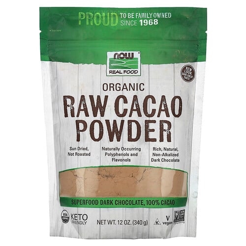 Now Foods Real Food Organic Raw Cacao Powder 12 Oz 340 G product image