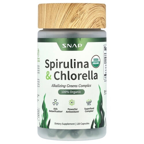 Snap Supplements Spirulina Chlorella 120 Capsules product image