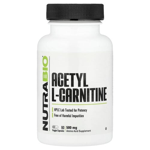Nutrabio Acetyl L Carnitine 500 Mg 90 Veggie Capsules product image