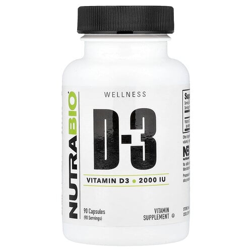 Nutrabio Vitamin D 3 50 Mcg 2 000 Iu 90 Capsules product image