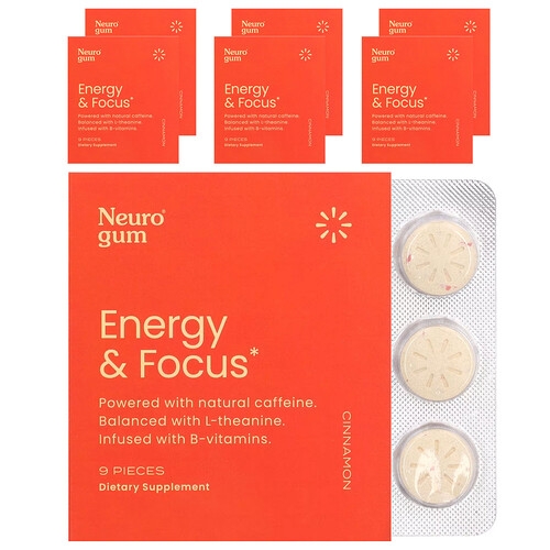 Neurogum Energy Focus Cinnamon 6 Packs 9 Pieces Each product image