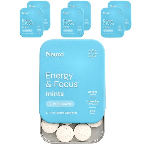 Neurogum Mints Energy Focus Peppermint 6 Packs 12 Pieces Each product image