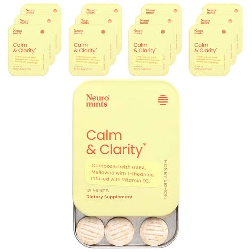 Neurogum Neuromints Calm Clarity Honey Lemon 12 Packs 12 Pieces Each product image