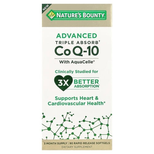 Nature S Bounty Advanced Triple Absorb Coq 10 90 Rapid Release Softgels 100 Mg Per Softgel product image