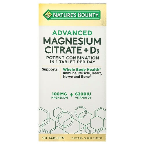 Nature S Bounty Advanced Magnesium Citrate D3 90 Tablets product image