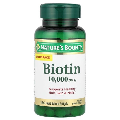 Nature S Bounty Biotin 10 000 Mcg 180 Rapid Release Softgels product image