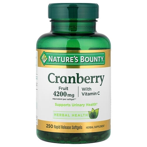 Nature S Bounty Cranberry With Vitamin C 250 Rapid Release Softgels product image