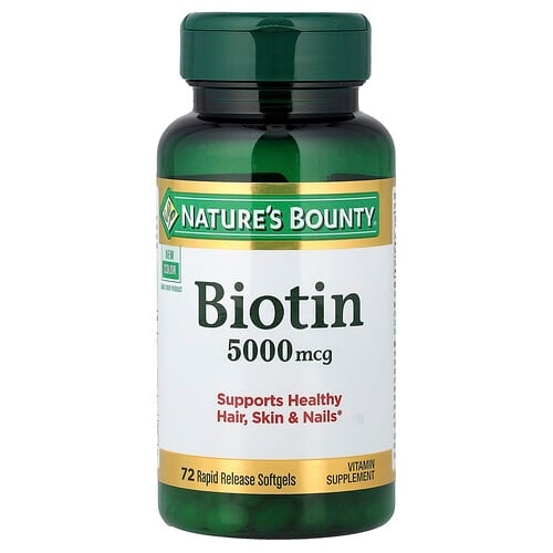 Nature S Bounty Biotin 5 000 Mcg 72 Rapid Release Softgels product image