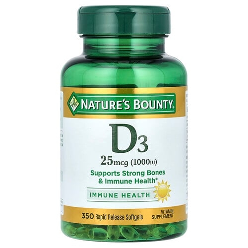 Nature S Bounty D3 25 Mcg 1 000 Iu 350 Rapid Release Softgels product image