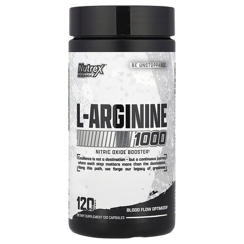 Nutrex Research L Arginine 1000 120 Capsules 500 Mg Per Capsule product image