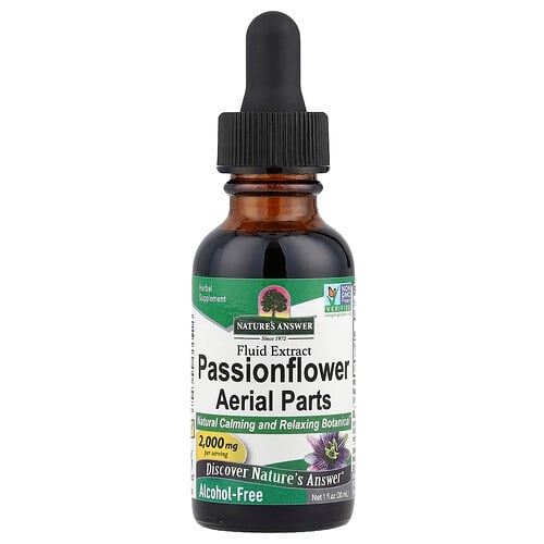 Nature S Answer Passionflower Aerial Parts Fluid Extract Alcohol Free 2 000 Mg 1 Fl Oz 30 Ml product image
