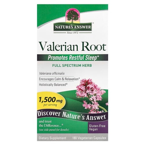 Nature S Answer Valerian Root 180 Vegetarian Capsules 500 Mg Per Capsule product image