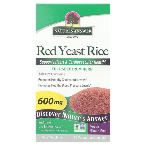 Nature S Answer Red Yeast Rice 600 Mg 90 Vegetarian Capsules product image
