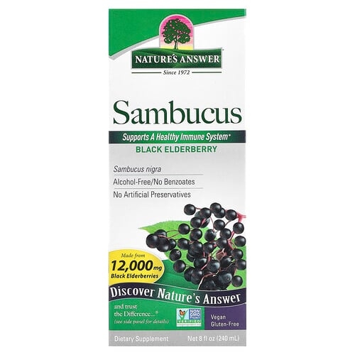Nature S Answer Sambucus Black Elderberry Alcohol Free 2 500 Mg 8 Fl Oz 240 Ml product image
