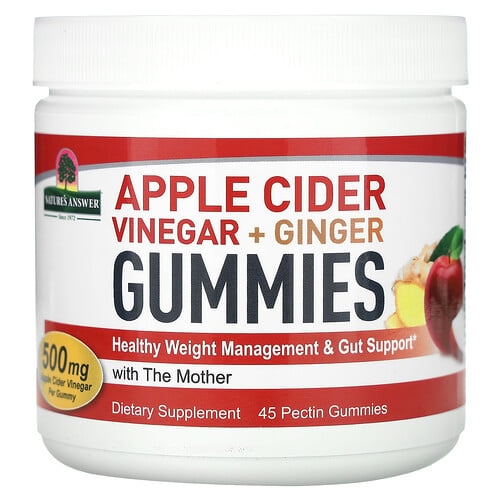 Nature S Answer Apple Cider Vinegar Ginger Gummies With The Mother 500 Mg 45 Pectin Gummies product image