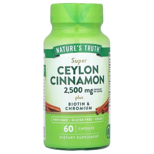 Nature S Truth Super Ceylon Cinnamon Plus Biotin Chromium 60 Capsules product image
