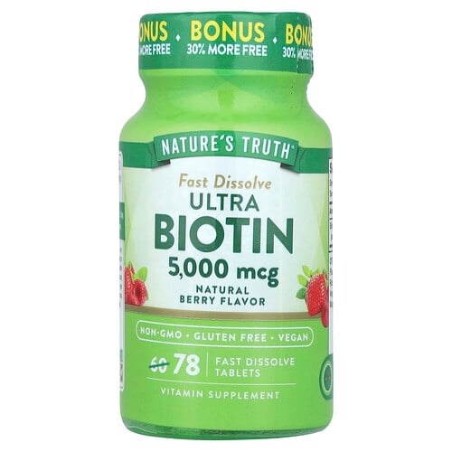 Nature S Truth Ultra Biotin Natural Berry 5 000 Mcg 78 Fast Dissolve Tablets product image