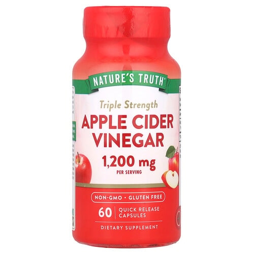 Nature S Truth Triple Strength Apple Cider Vinegar 60 Quick Release Capsules 600 Mg Per Capsule product image