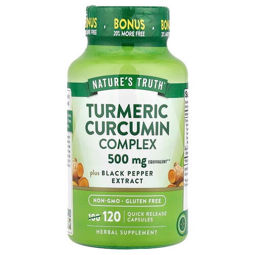 Nature S Truth Turmeric Curcumin Complex Plus Black Pepper Extract 120 Quick Release Capsules product image
