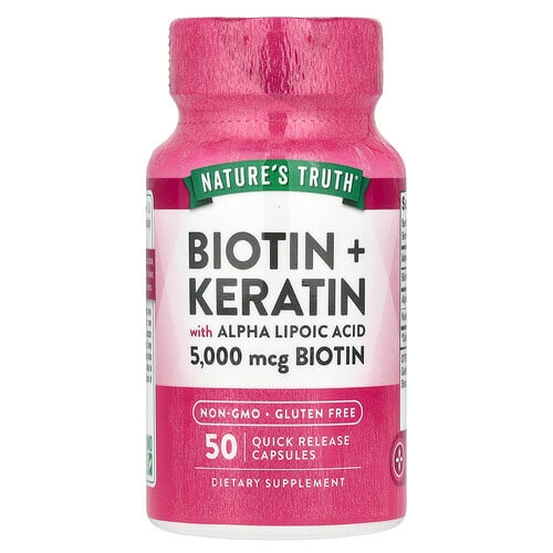 Nature S Truth Biotin Keratin With Alpha Lipoic Acid 50 Quick Release Capsules product image