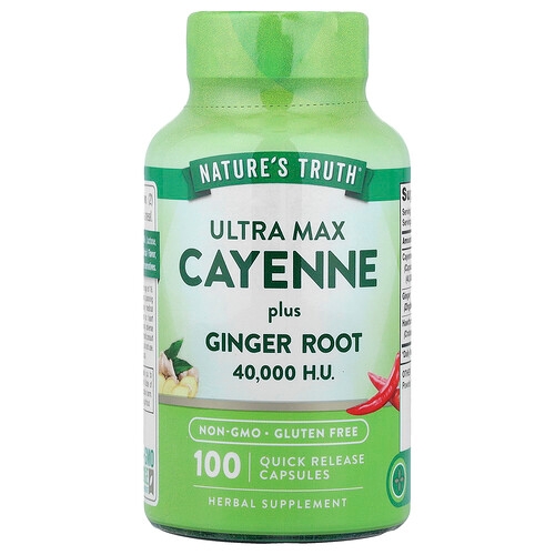 Nature S Truth Ultra Max Cayenne Plus Ginger Root 100 Quick Release Capsules product image
