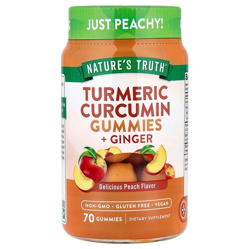 Nature S Truth Turmeric Curcumin Ginger Gummies Delicious Peach 70 Gummies product image