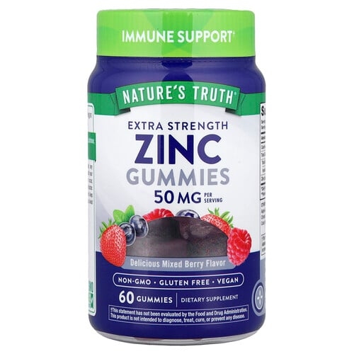 Nature S Truth Zinc Gummies Delicious Mixed Berry 60 Gummies 16 Mg Per Gummy product image