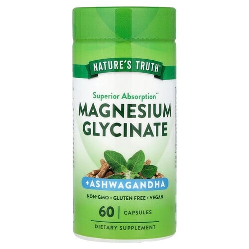 Nature S Truth Magnesium Glycinate Ashwagandha 60 Capsules product image