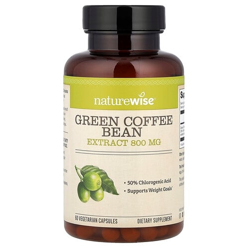 Naturewise Green Coffee Bean Extract 800 Mg 60 Vegetarian Capsules product image