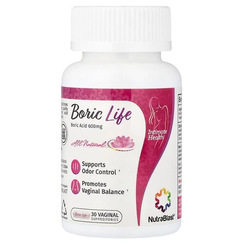 Nutrablast Boric Life Boric Acid 600 Mg 30 Vaginal Suppositories product image
