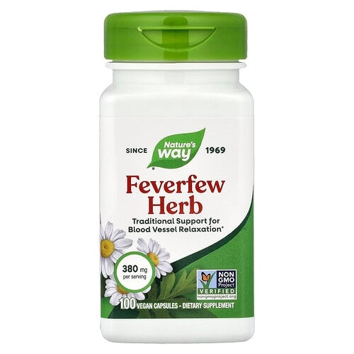 Nature S Way Feverfew Herb 380 Mg 100 Vegan Capsules product image