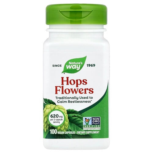 Nature S Way Hops Flowers 100 Vegan Capsules 310 Mg Per Capsule product image