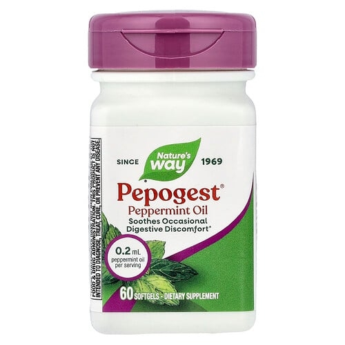 Nature S Way Pepogest Peppermint Oil 0 2 Ml 60 Softgels product image