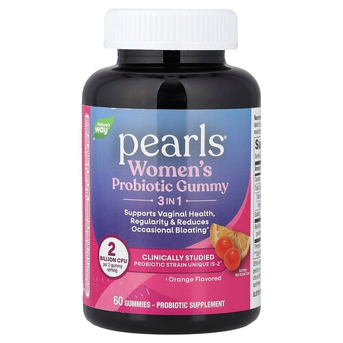 Nature S Way Pearls Women S 3 In 1 Probiotic Gummy Orange 60 Gummies 1 Billion Cfu Per Gummy product image