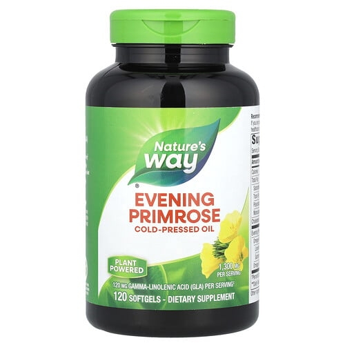 Nature S Way Evening Primrose Cold Pressed Oil 1 300 Mg 120 Softgels product image