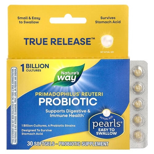 Nature S Way Primadophilus Reuteri Probiotic 1 Billion 30 Softgels product image
