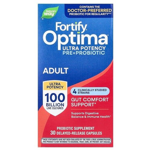 Nature S Way Fortify Optima Pre Probiotic Adult 30 Delayed Release Capsules product image