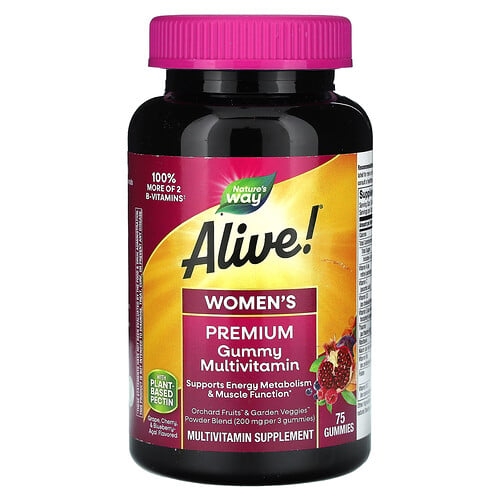 Nature S Way Alive Women S Premium Gummy Multivitamin Grape Cherry Blueberry Acai 75 Gummies product image