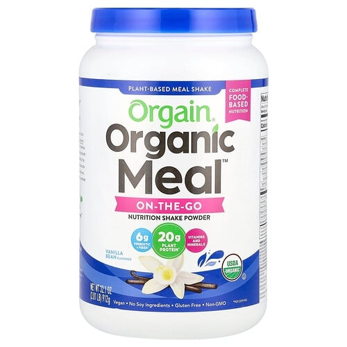 Orgain Organic Meal On The Go Nutrition Shake Powder Vanilla Bean 2 01 Lb 912 G product image