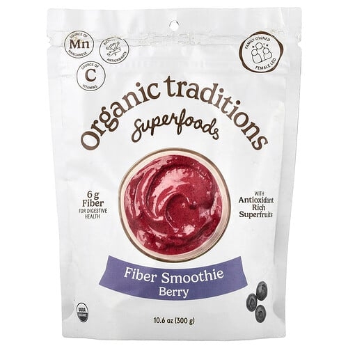 Organic Traditions Superfoods Fiber Smoothie Berry 10 6 Oz 300 G product image