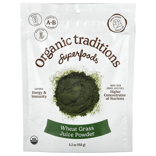 Organic Traditions Superfoods Wheat Grass Juice Powder 5 3 Oz 150 G product image