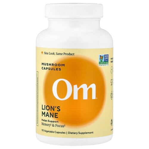 Om Mushrooms Lions S Mane Mushroom Capsules 90 Vegetable Capsules 666 Mg Per Capsule product image