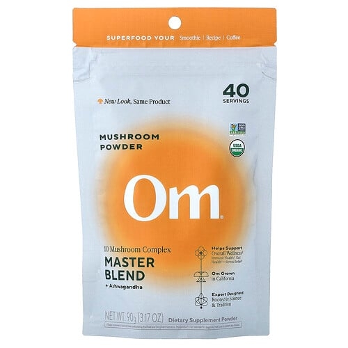 Om Mushrooms Mushroom Powder Master Blend Ashwagandha 3 17 Oz 90 G product image