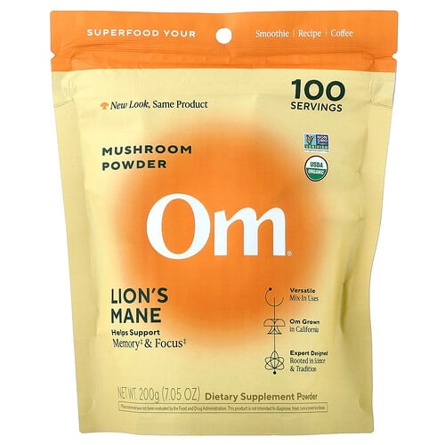Om Mushrooms Mushroom Powder Lion S Mane 7 05 Oz 200 G product image