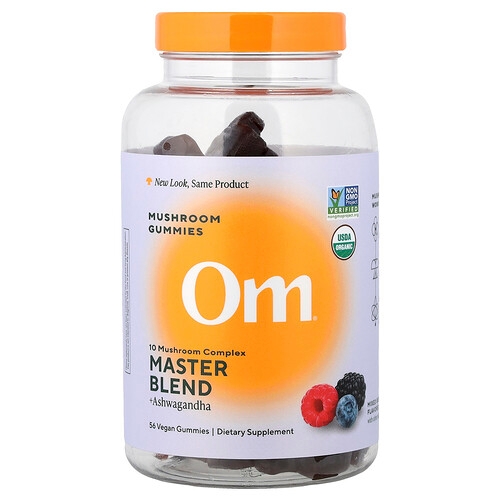 Om Mushrooms Master Blend Mushroom Gummies Mixed Berry 56 Vegan Gummies product image
