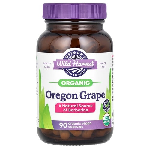 Oregon S Wild Harvest Organic Oregon Grape 90 Organic Vegan Capsules 380 Mg Per Capsule product image