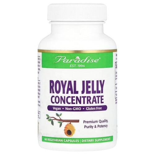Paradise Herbs Royal Jelly Concentrate 60 Vegetarian Capsules 500 Mg Per Capsule product image
