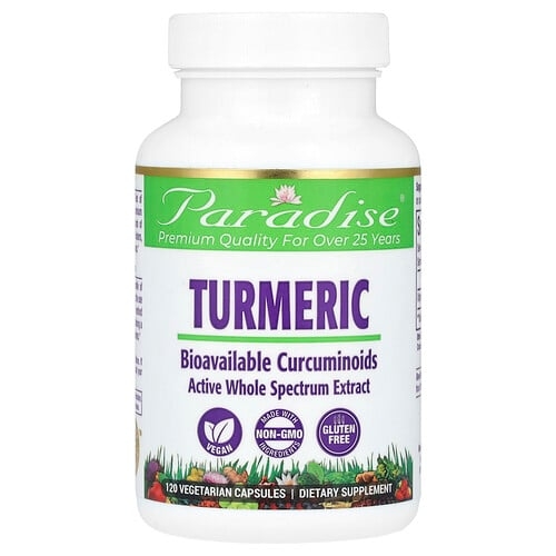 Paradise Herbs Turmeric 120 Vegetarian Capsules 250 Mg Per Capsule product image