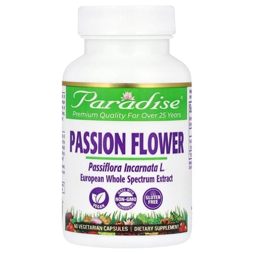 Paradise Herbs Passion Flower 60 Vegetarian Capsules 250 Mg Per Capsule product image